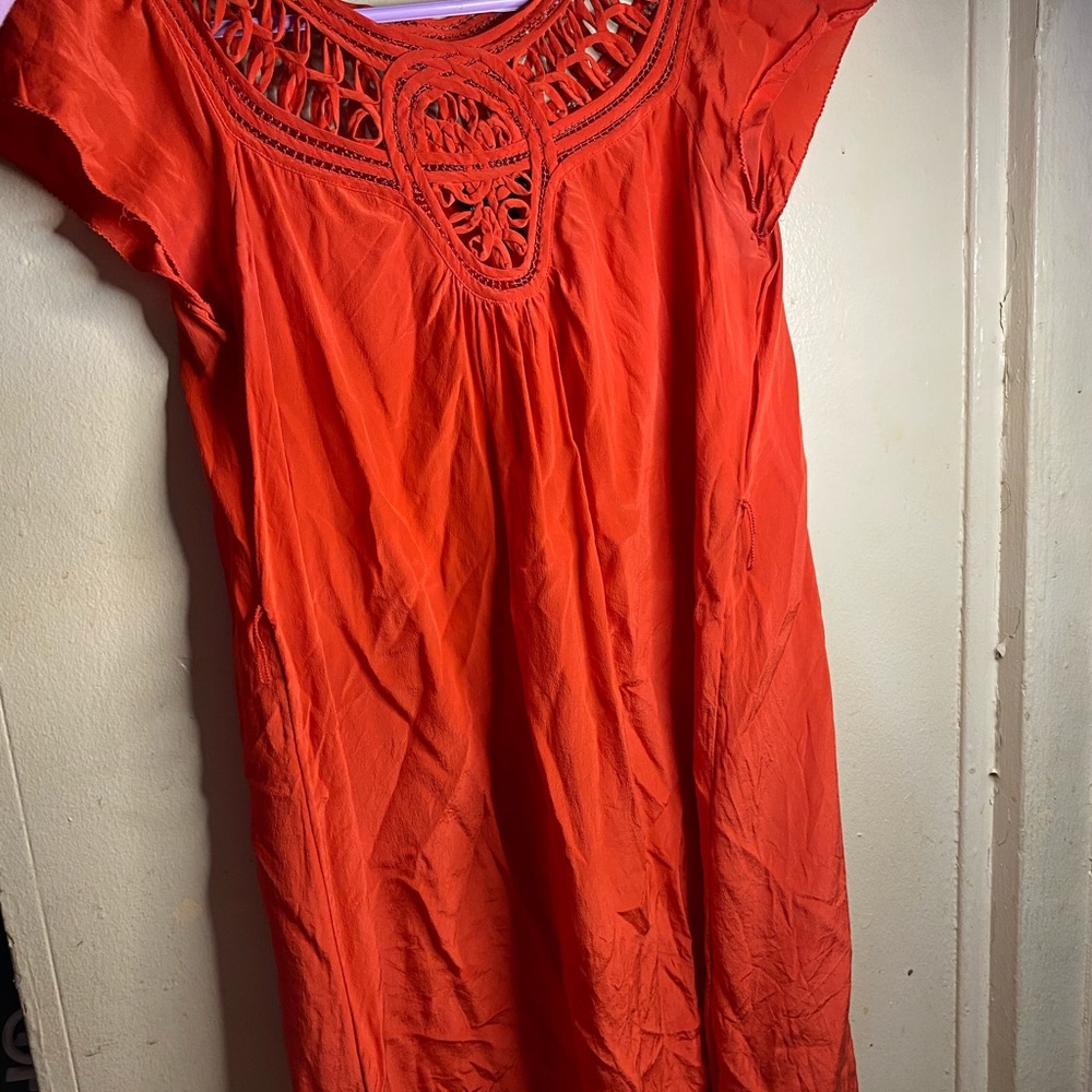 Banaba rebuild red flowy dress